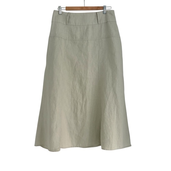 For Cynthia Dresses & Skirts - For Cynthia 100% Linen Maxi Long Modest Skirt Sand Neutral Boho Chic Size Medium